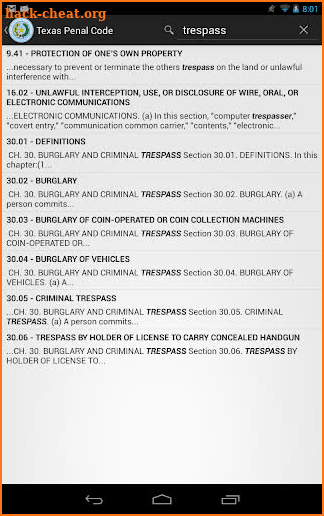 2016 TX Penal Code screenshot