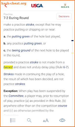 2018 Rules of Golf screenshot