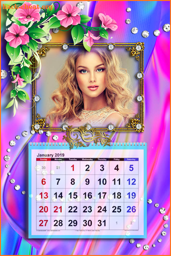 2019 Calendar Photo Frames New Year Greeting Frame screenshot