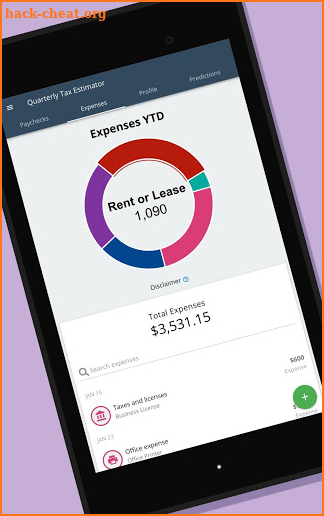 2019 Quarterly Tax Estimator screenshot