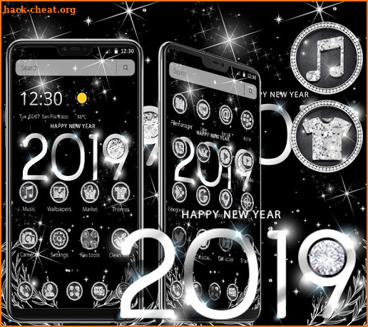 2019 Silver Glitter Theme screenshot