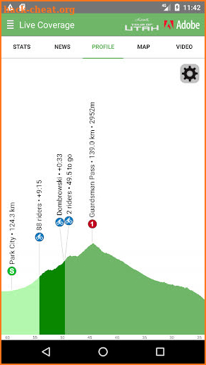 2019 Tour of Utah Tour Tracker screenshot