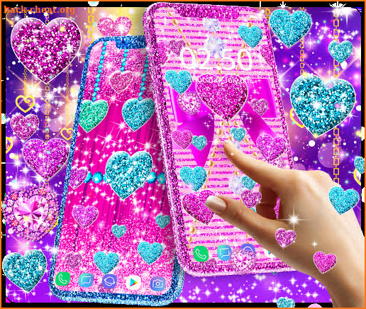 2020 Glitter hearts live wallpaper screenshot