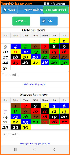 2022 ColorCal USPS Letter Carrier SDO Calendar screenshot