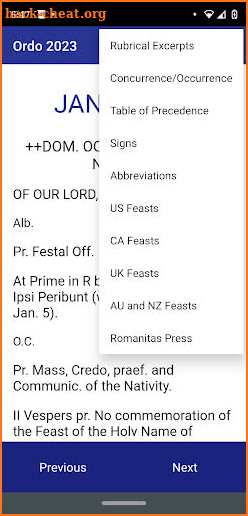 2023 Traditional Ordo App screenshot