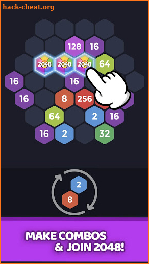 2048 Hexagon - Number Puzzle Game screenshot