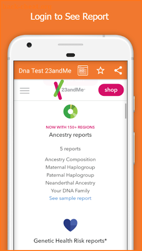 23andMe DNA Test screenshot