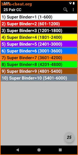 25 Pair Color Code screenshot