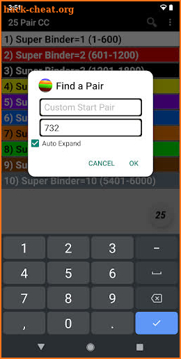 25 Pair Color Code screenshot