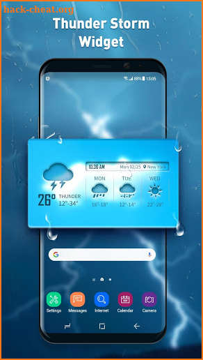 3-day weather forecast and widget screenshot