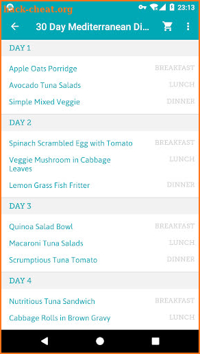 30 Day Mediterranean Diet Challenge screenshot