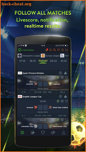 365 Football Soccer live scores screenshot