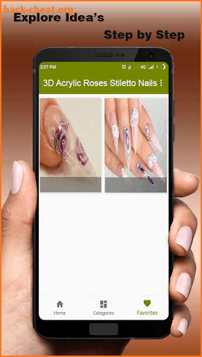 3D Acrylic Roses Stiletto Nails screenshot