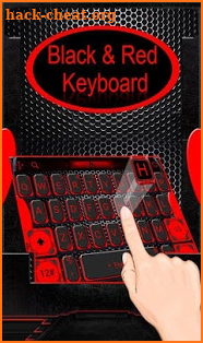 3D Black And Red Tech Keyboard Theme screenshot