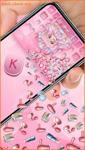 3D Charming Cute Girl Gravity Keyboard Theme👧 screenshot