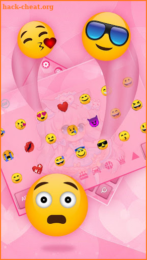 3D Charming Cute Girl Gravity Keyboard Theme👧 screenshot