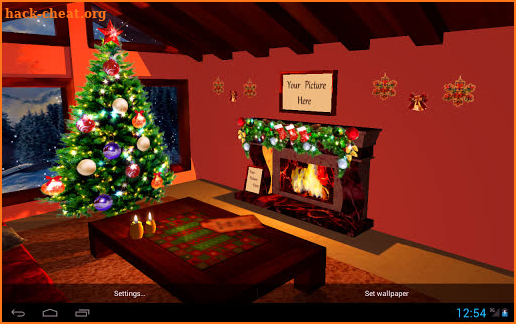 3D Christmas Fireplace HD Live Wallpaper screenshot