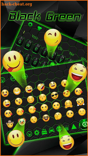 3D Classic Black Green Keyboard screenshot