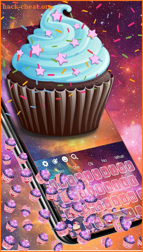 3D Cupcake Galaxy Gravity Keyboard Theme🎂 screenshot