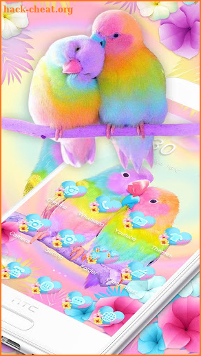 3D Cute Colorful Lovebirds Parrot Gravity Theme screenshot