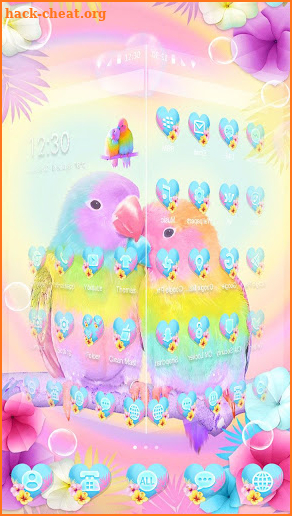 3D Cute Colorful Lovebirds Parrot Gravity Theme screenshot