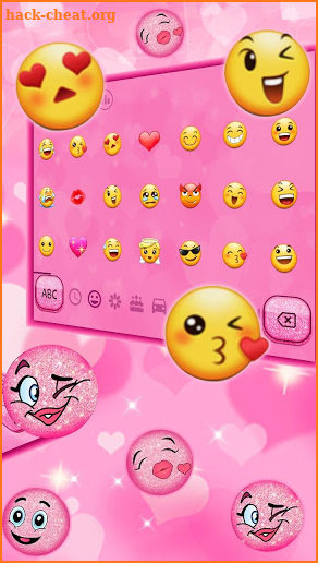 3D Cute Pink Glitter 😀 Emoji Keyboard Theme screenshot