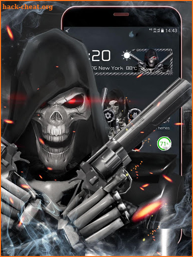 3D Death Skull Gun Theme screenshot