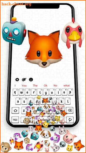 3D Falling Emoji Gravity Keyboard Theme🐼🐵🐷 screenshot