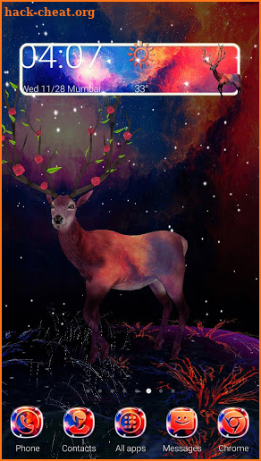 3D Fantasy Night Reindeer Launcher Theme screenshot