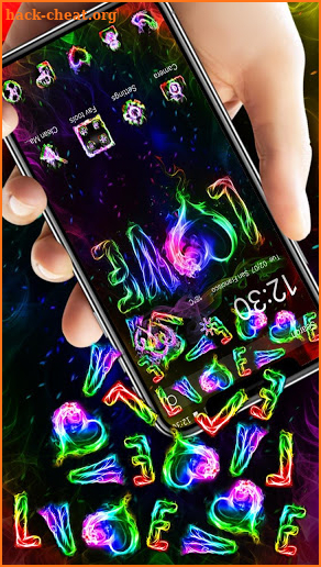 3D Flaming Colorful Love Gravity Theme screenshot