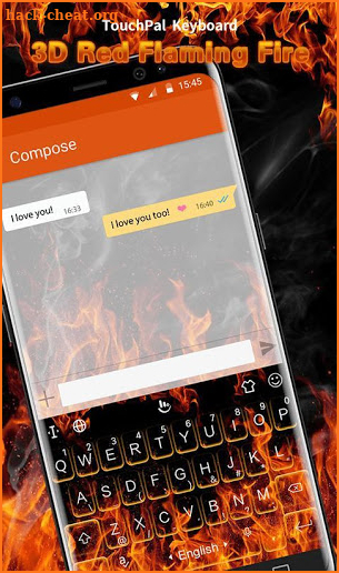 3D Flaming Fire Keyboard Theme screenshot