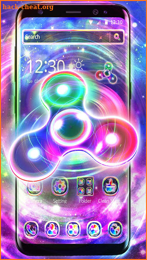 3D Galaxy Neon Fidget Spinner Theme screenshot