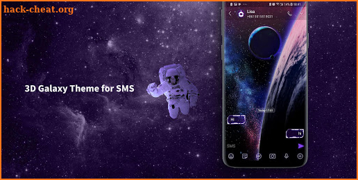 3D Galaxy SMS Messenger 2019 - SMS Lock & Free MSG screenshot