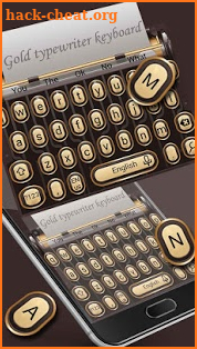 3D Gold Typewriter Keyboard Theme screenshot