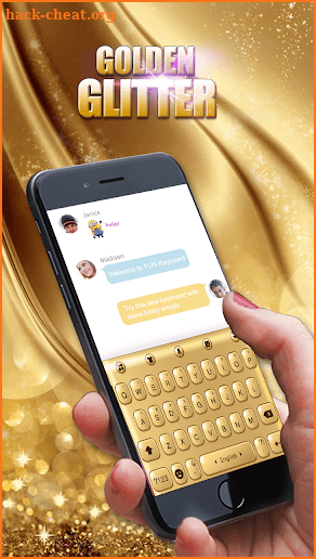 3D Golden Glitter Keyboard Theme screenshot