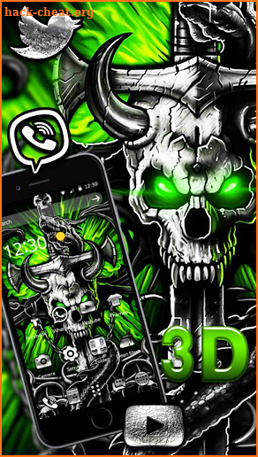 3D Gothic Metal Skull Live Wallpaper Theme screenshot