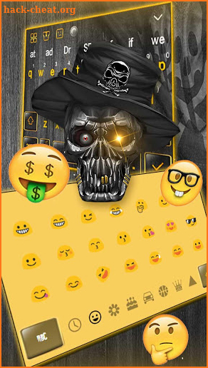 3D Live Gold Skull Keyboard Theme screenshot