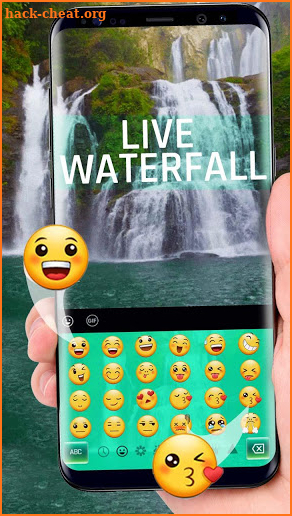 3D Live Natural Waterfall Keyboard Theme screenshot