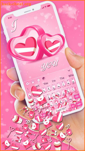 3D Love Heart Keyboard Theme screenshot