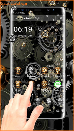 3D Machine Gear Technology Gravity Theme screenshot