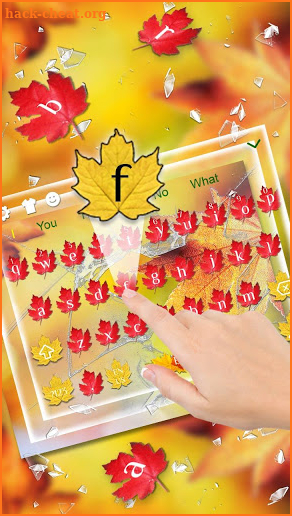 3D Maple Leaf Broken Glass Keyboard Theme screenshot