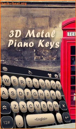 3D Metal Piano Keys Keyboard Theme screenshot