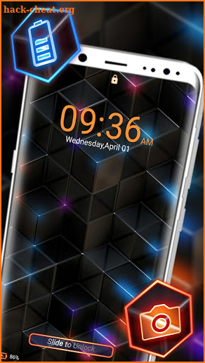 3D Neon Hexa Launcher Theme screenshot