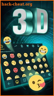 3D Neon Hologram Black Keyboard Theme screenshot