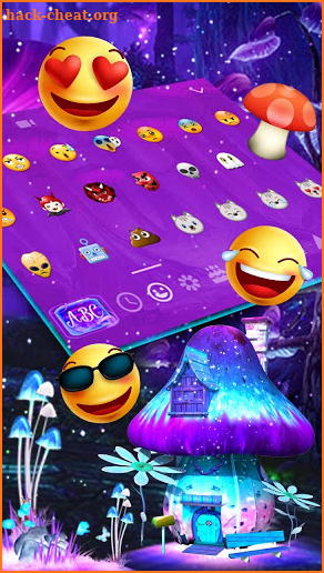 3D Neon Mushroom Keyboard Theme screenshot