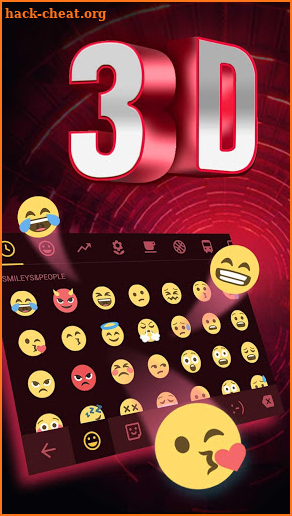 3D Neon Red Technology Keyboard Theme for WhatsApp screenshot