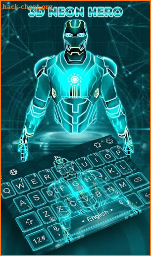 3D Neon Robot Keyboard Theme screenshot