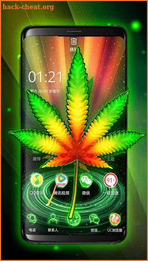 3D Neon Weed Theme screenshot