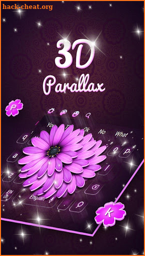 3D Parallax Purple Flower keyboard screenshot