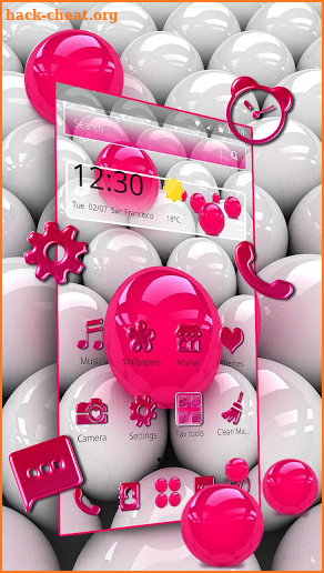 3D Pink balls wallpaper theme screenshot